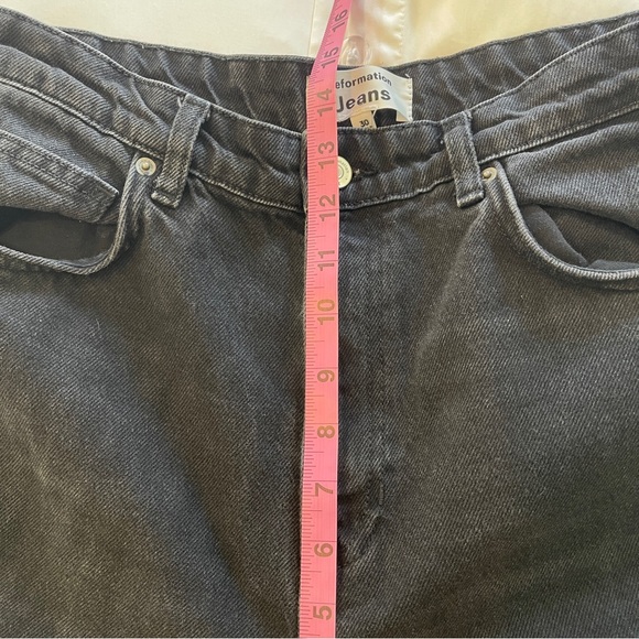 Reformation Wilder High Rise Wide Leg Jeans Seattle Wash Black- Size 30 - Picture 8 of 9